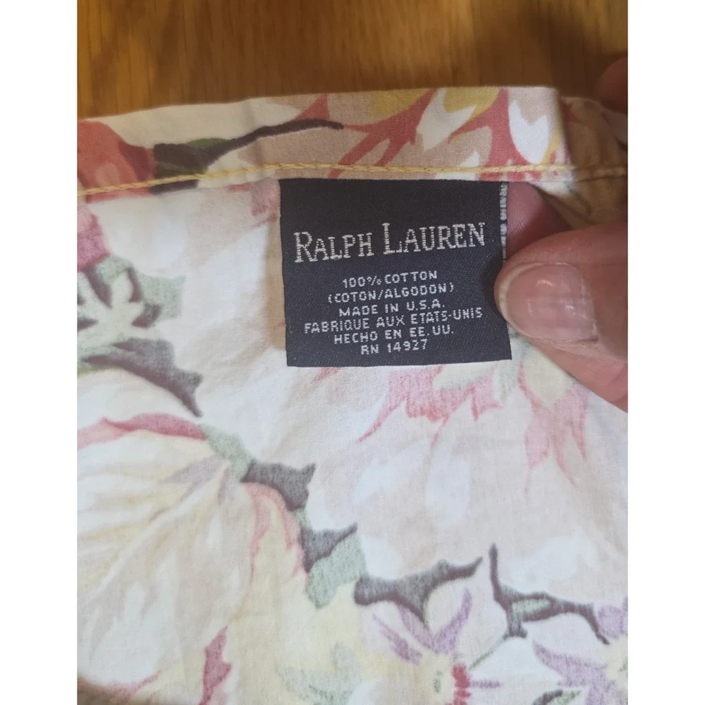 Ralph Lauren Sophie Brooke Queen Flat Fitted Sheet Set Yellow Floral Cottagecore